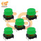 12x12x7.3mm Tactile Push Button Switch with Green Round Cap (5pcs each)